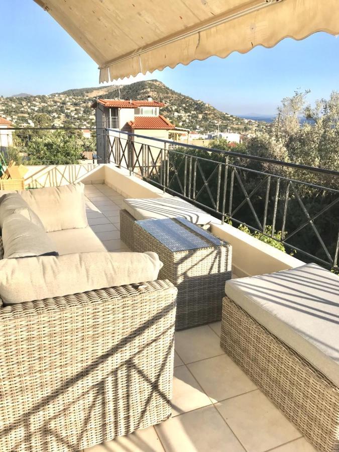 Beautiful Maisonette With A View To The Mountains And The Sea Agia Marina  Exteriör bild
