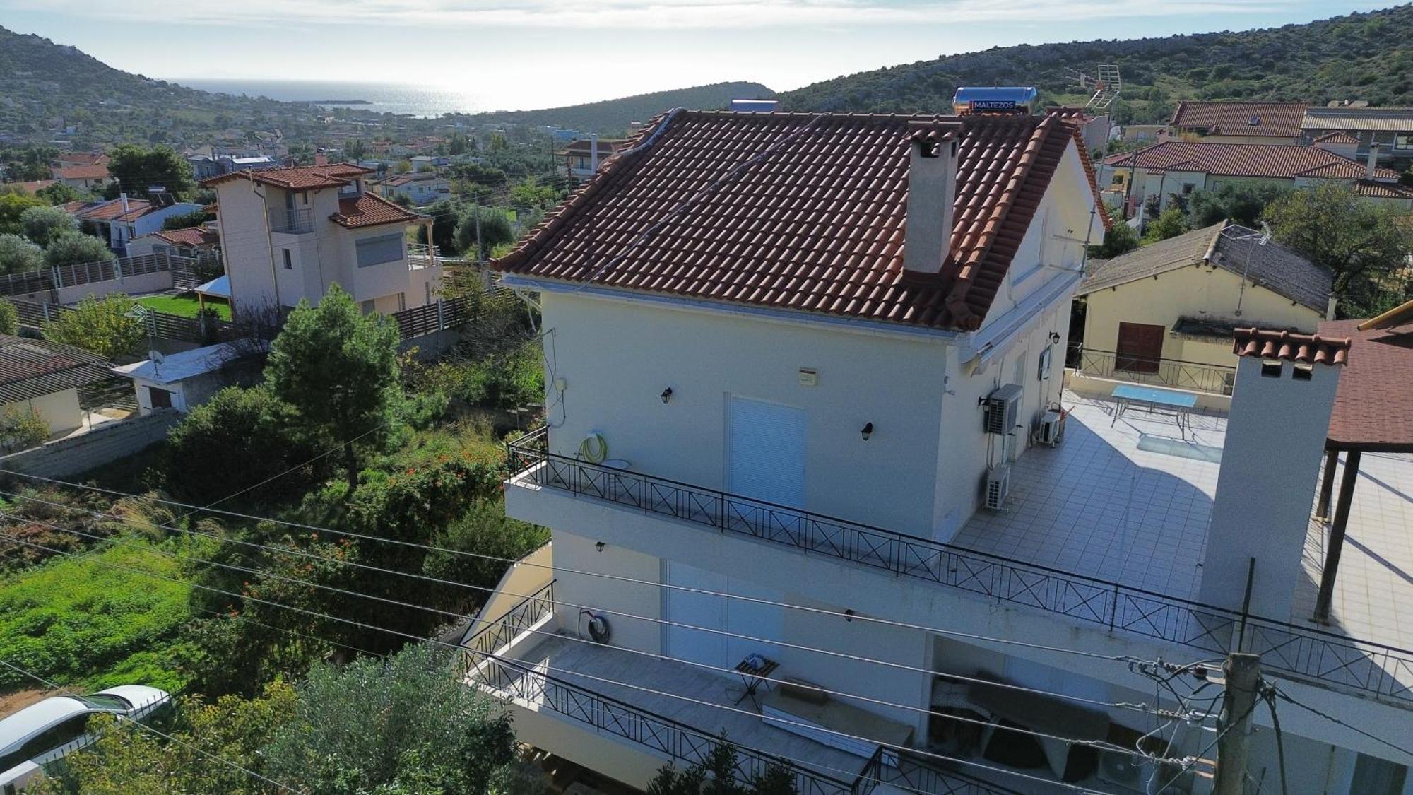 Beautiful Maisonette With A View To The Mountains And The Sea Agia Marina  Exteriör bild